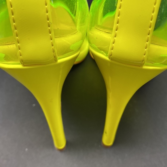London Neon Yellow PVC Heels - Picture 5 of 7